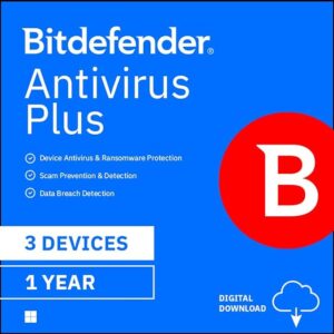 Bitdefender Antivirus Plus - 3 Devices | 1 year Subscription | PC Activation Code by email