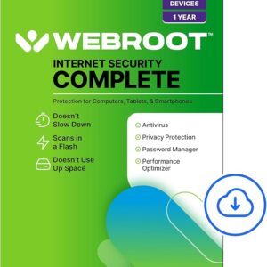 Webroot Internet Security Complete | Antivirus Software 2025 | 5 Device | 1 Year Download